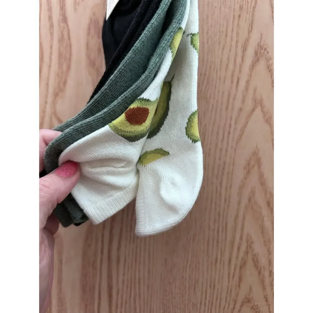 New Womens 6 Pairs A New Day Avacado 🥑Print low cut socks shoe size 4-10